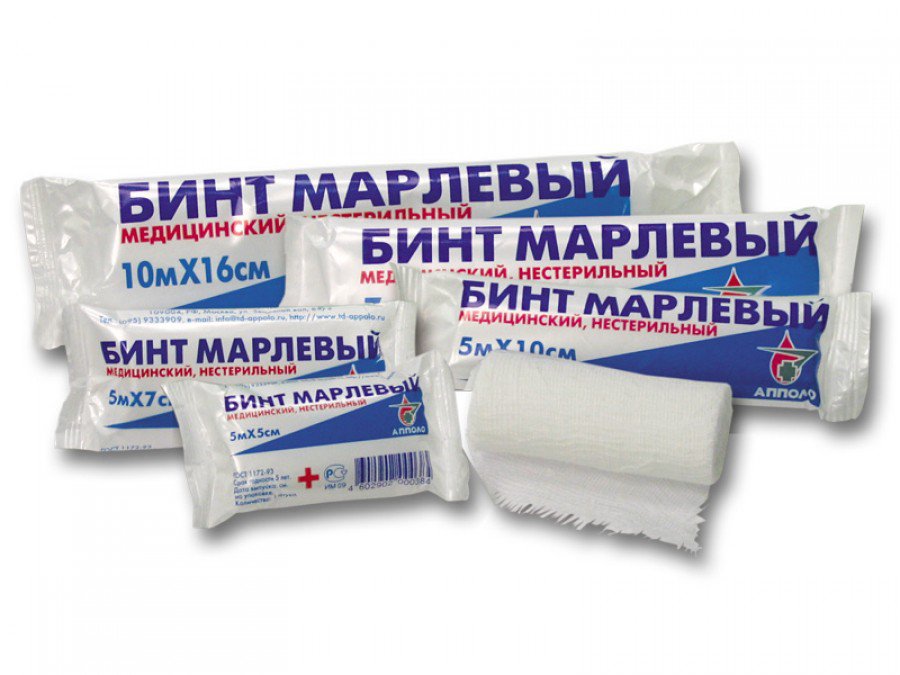 БИНТ МАРЛЕВЫЙ НЕСТЕРИЛЬНЫЙ (5 м х 5 см) (АП)